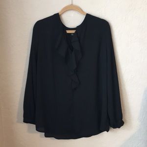Target ruffle trim black top